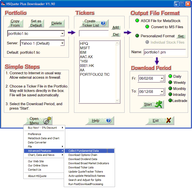 HSQuote Screenshot